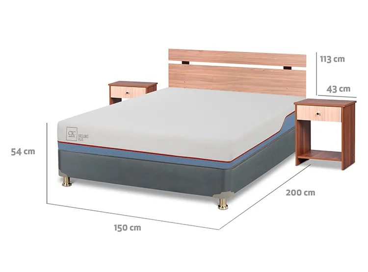 JUEGO DE DORMITORIO CIC CAMA BOX AMERICANO EXCELLENCE PLUS BD 2 PLAZAS + SET OLMO - 3