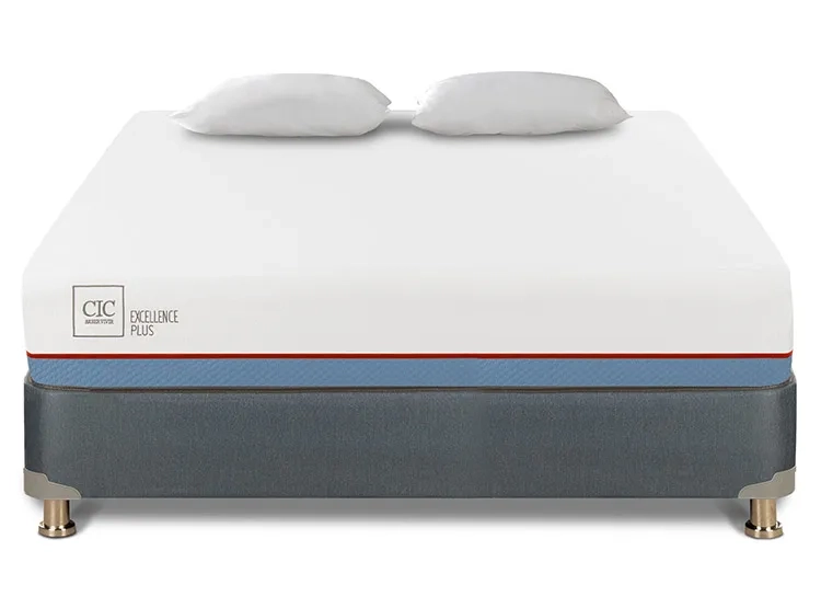 JUEGO DE DORMITORIO CIC CAMA BOX AMERICANO EXCELLENCE PLUS BN 2 PLAZAS + ALMOHADAS - 1