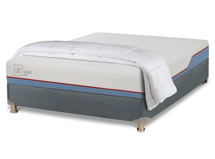 JUEGO DE DORMITORIO CIC CAMA BOX AMERICANO EXCELLENCE PLUS BN 2 PLAZAS + PLUMON - 2