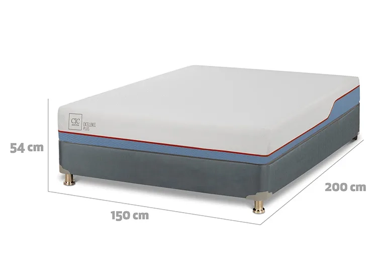 JUEGO DE DORMITORIO CIC CAMA BOX AMERICANO EXCELLENCE PLUS BN 2 PLAZAS + PLUMON - 3