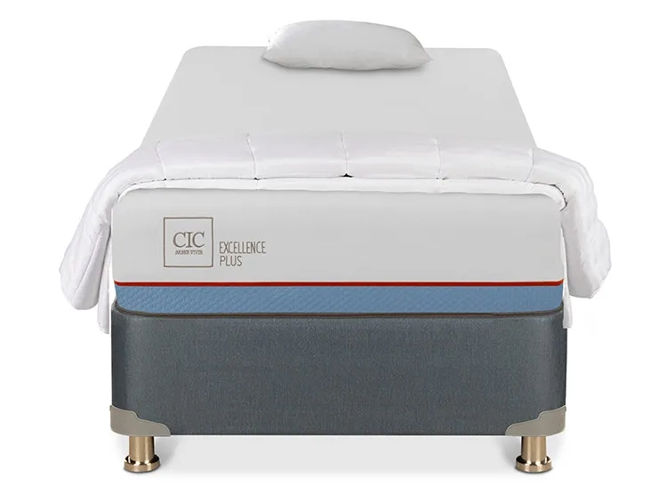 JUEGO DE DORMITORIO CIC CAMA BOX AMERICANO EXCELLENCE PLUS 1 PLAZA + TEXTIL - 1