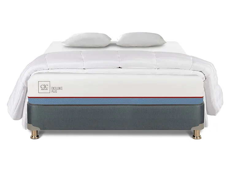 JUEGO DE DORMITORIO CIC CAMA BOX AMERICANO EXCELLENCE PLUS BN 2 PLAZAS + TEXTIL - 1