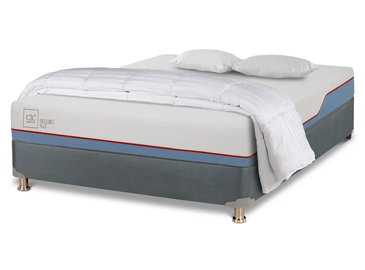 JUEGO DE DORMITORIO CIC CAMA BOX AMERICANO EXCELLENCE PLUS BN 2 PLAZAS + TEXTIL - 2
