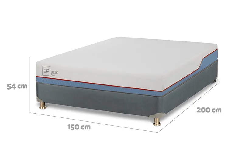 JUEGO DE DORMITORIO CIC CAMA BOX AMERICANO EXCELLENCE PLUS BN 2 PLAZAS + TEXTIL - 3