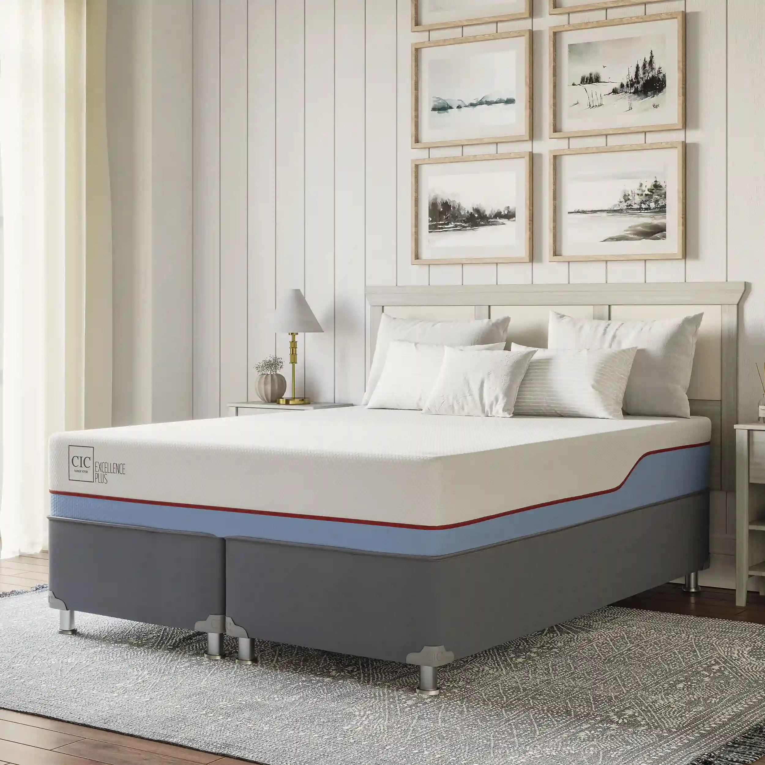 JUEGO DE DORMITORIO CIC CAMA BOX AMERICANO EXCELLENCE PLUS BD 2 PLAZAS + TEXTIL - 11