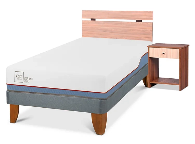 JUEGO DE DORMITORIO CIC CAMA EUROPEA EXCELLENCE PLUS 1.5 PLAZAS + SET OLMO - 2