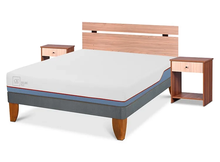 JUEGO DE DORMITORIO CIC CAMA EUROPEA EXCELLENCE PLUS BN 2 PLAZAS + SET OLMO - 2