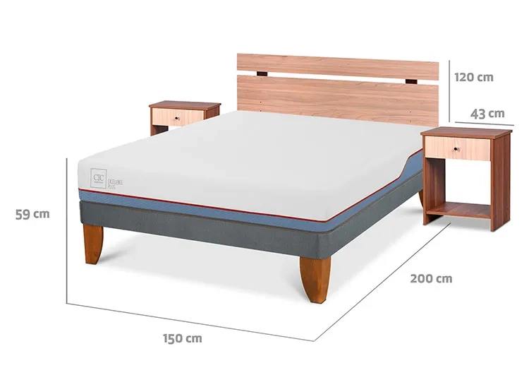 JUEGO DE DORMITORIO CIC CAMA EUROPEA EXCELLENCE PLUS BN 2 PLAZAS + SET OLMO - 3