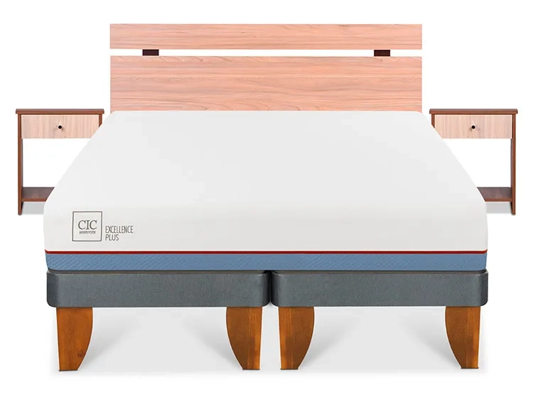 JUEGO DE DORMITORIO CIC CAMA EUROPEA EXCELLENCE PLUS BD 2 PLAZAS + SET OLMO - 1