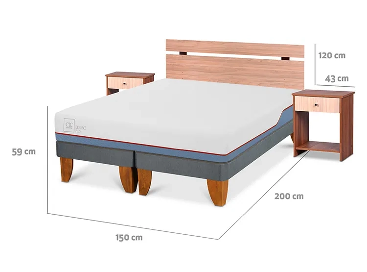 JUEGO DE DORMITORIO CIC CAMA EUROPEA EXCELLENCE PLUS BD 2 PLAZAS + SET OLMO - 3