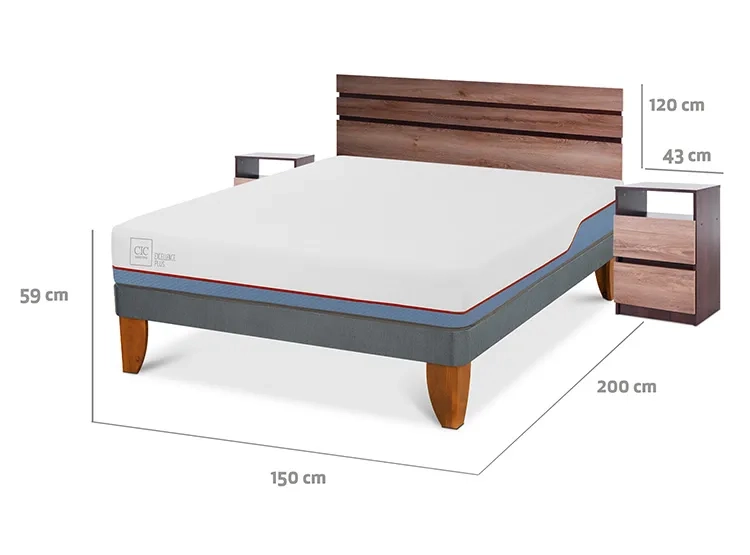 JUEGO DE DORMITORIO CIC CAMA EUROPEA EXCELLENCE PLUS BN 2 PLAZAS + SET ARES - 3