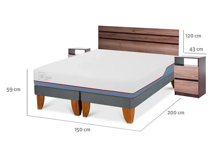 JUEGO DE DORMITORIO CIC CAMA EUROPEA EXCELLENCE PLUS BD 2 PLAZAS + SET ARES - 3