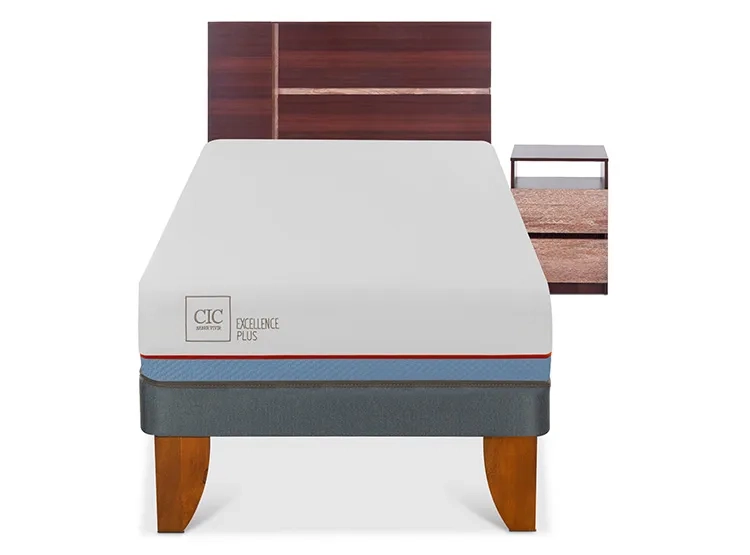 JUEGO DE DORMITORIO CIC CAMA EUROPEA EXCELLENCE PLUS 1 PLAZA + SET ENIO - 1
