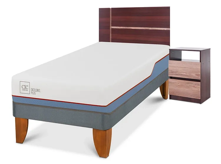 JUEGO DE DORMITORIO CIC CAMA EUROPEA EXCELLENCE PLUS 1 PLAZA + SET ENIO - 2