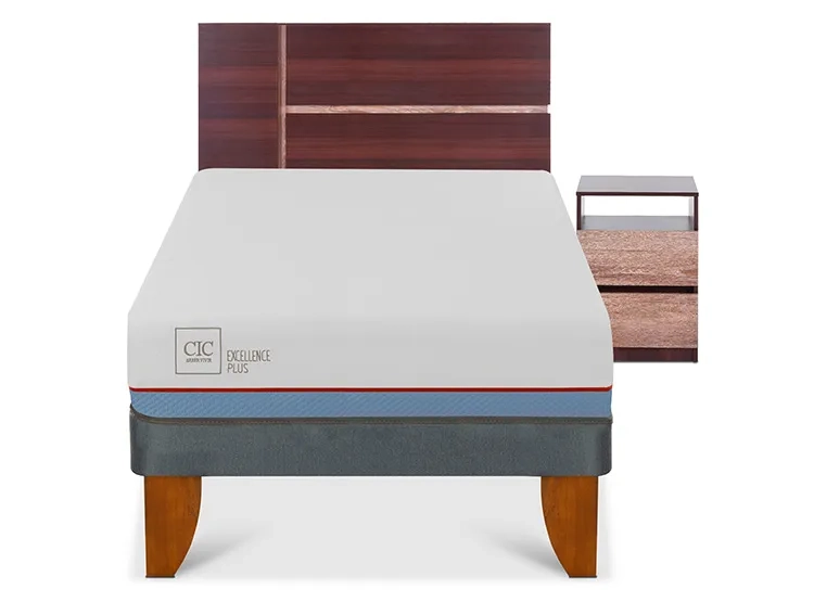JUEGO DE DORMITORIO CIC CAMA EUROPEA EXCELLENCE PLUS 1.5 PLAZAS + SET ENIO - 1