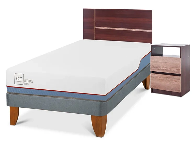 JUEGO DE DORMITORIO CIC CAMA EUROPEA EXCELLENCE PLUS 1.5 PLAZAS + SET ENIO - 2