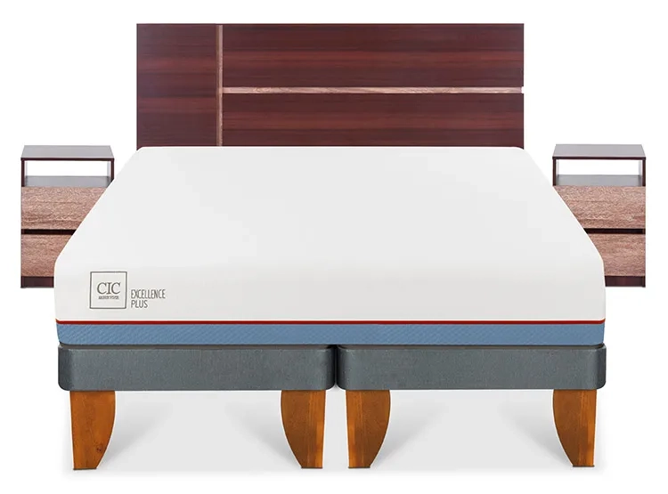 JUEGO DE DORMITORIO CIC CAMA EUROPEA EXCELLENCE PLUS BD 2 PLAZAS + SET ENIO - 1