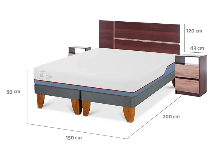 JUEGO DE DORMITORIO CIC CAMA EUROPEA EXCELLENCE PLUS BD 2 PLAZAS + SET ENIO - 3