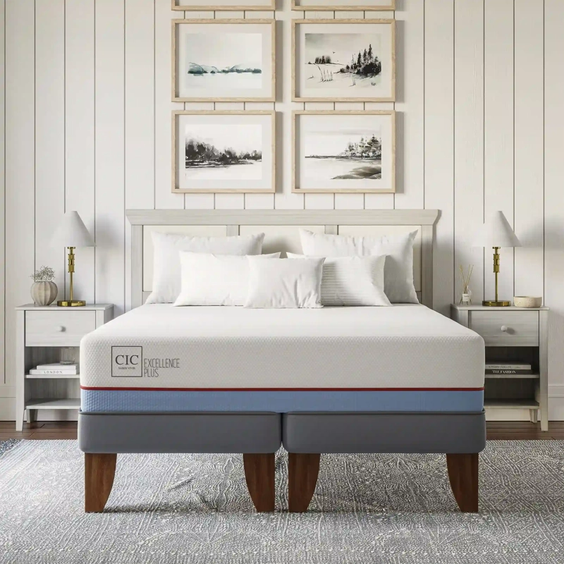JUEGO DE DORMITORIO CIC CAMA EUROPEA EXCELLENCE PLUS BD 2 PLAZAS + SET ENIO - 8