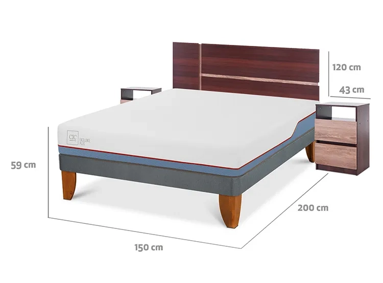 JUEGO DE DORMITORIO CIC CAMA EUROPEA EXCELLENCE PLUS BN 2 PLAZAS + SET ENIO - 3