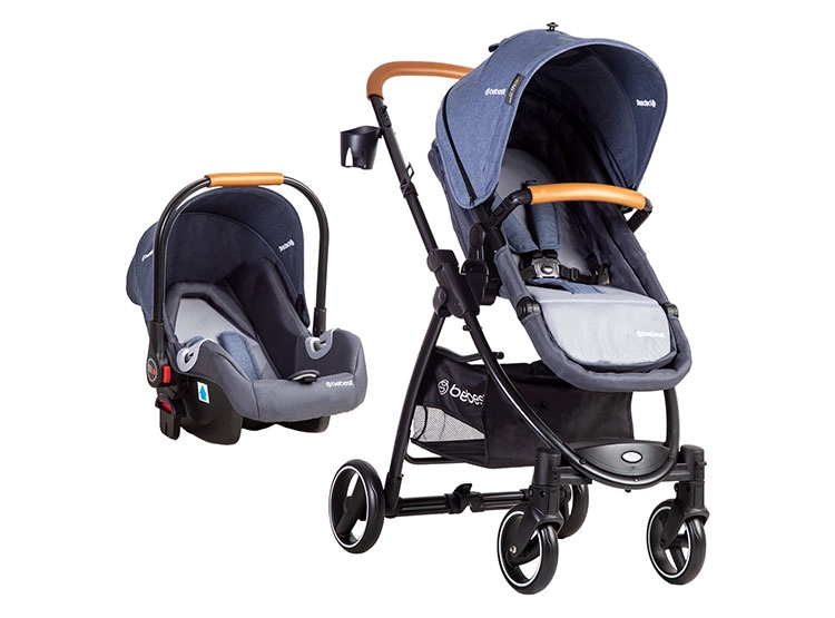 COCHE CUNA TRAVEL SYSTEM BEBE FÉNIX AZUL BEBESIT - 1