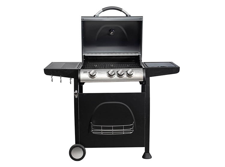 PARRILLA A GAS BBQ GRILL BBQ304GCQL GIORGIA 3 QUEMADORES + QUEMADOR LATERAL NEGRO - 2