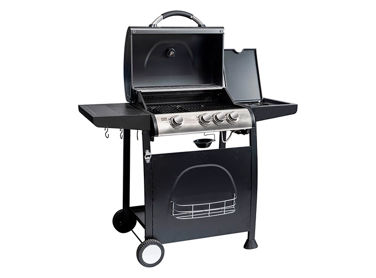 PARRILLA A GAS BBQ GRILL BBQ304GCQL GIORGIA 3 QUEMADORES + QUEMADOR LATERAL NEGRO - 4