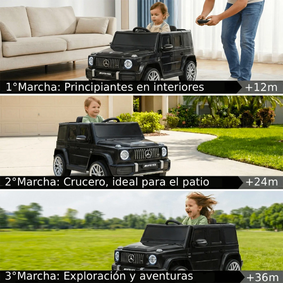 AUTO A BATERIA JEEP MERCEDES G63 NEGRO - 5
