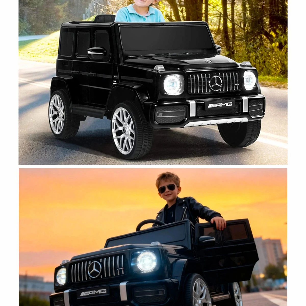 AUTO A BATERIA JEEP MERCEDES G63 NEGRO - 7