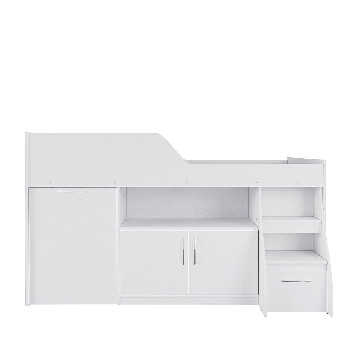 SET CAMA NIDO RIPLEY HOME 1.5 PLAZAS BLANCO + ESCRITORIO RETRACTIL OFF - 4