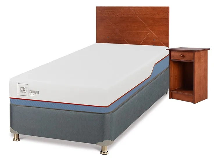 JUEGO DE DORMITORIO CIC CAMA BOX AMERICANO EXCELLENCE PLUS 1 PLAZA + SET NEW VILLARRICA - 2