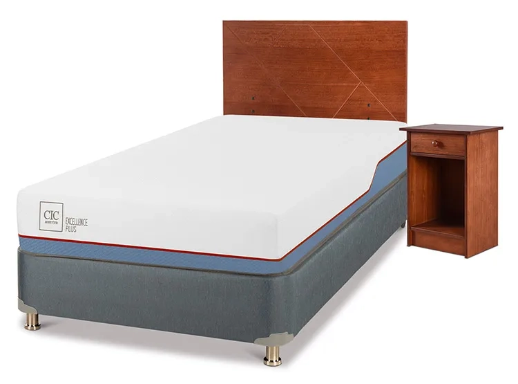 JUEGO DE DORMITORIO CIC CAMA BOX AMERICANO EXCELLENCE PLUS 1.5 PLAZAS + SET NEW VILLARRICA - 2