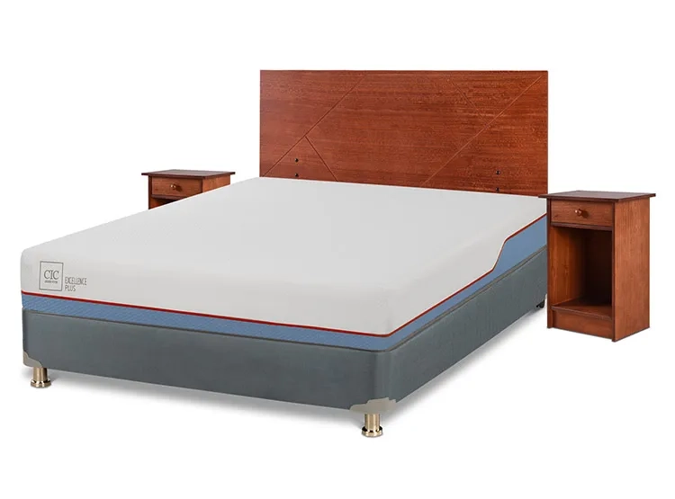 JUEGO DE DORMITORIO CIC CAMA BOX AMERICANO EXCELLENCE PLUS BN 2 PLAZAS + SET NEW VILLARRICA - 2