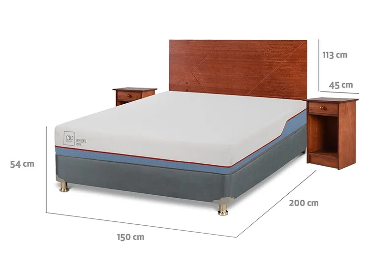 JUEGO DE DORMITORIO CIC CAMA BOX AMERICANO EXCELLENCE PLUS BN 2 PLAZAS + SET NEW VILLARRICA - 3