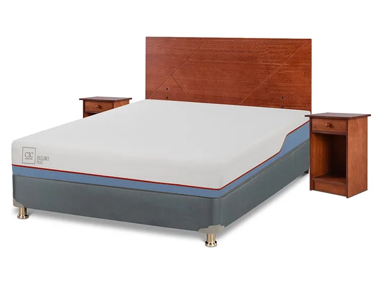 JUEGO DE DORMITORIO CIC CAMA BOX AMERICANO EXCELLENCE PLUS BD 2 PLAZAS + SET NEW VILLARRICA - 2