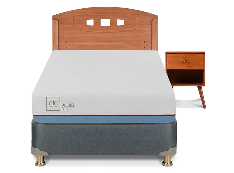 JUEGO DE DORMITORIO CIC CAMA BOX AMERICANO EXCELLENCE PLUS 1.5 PLAZAS + SET NEW GALES - 1