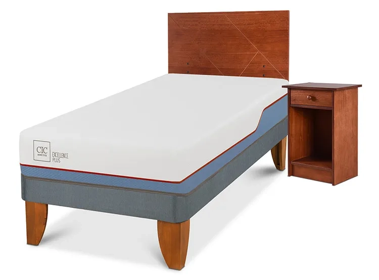 JUEGO DE DORMITORIO CIC CAMA EUROPEA EXCELLENCE PLUS 1 PLAZA + SET NEW VILLARRICA - 2