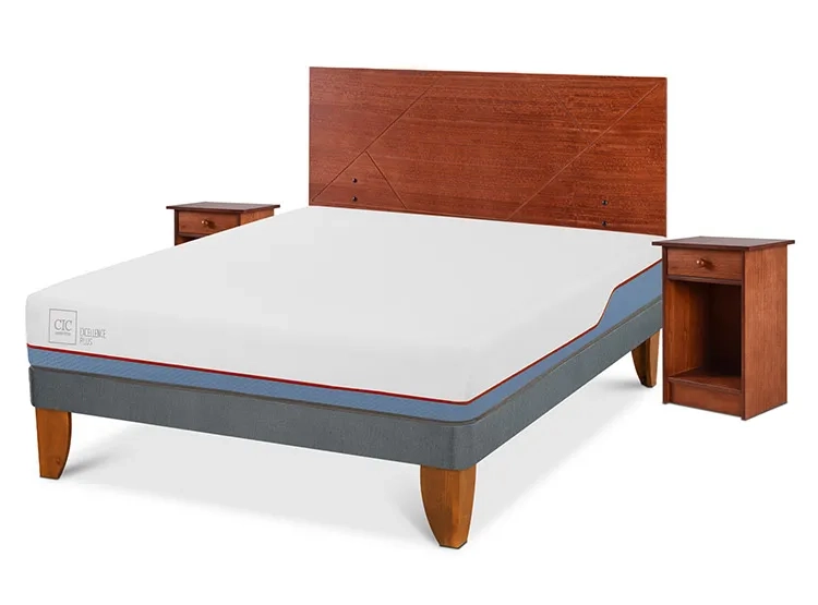 JUEGO DE DORMITORIO CIC CAMA EUROPEA EXCELLENCE PLUS BN 2 PLAZAS + SET NEW VILLARRICA - 2