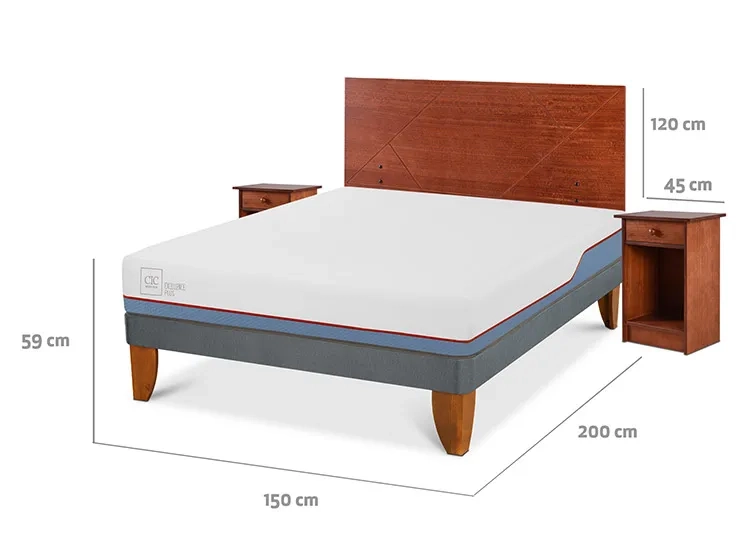 JUEGO DE DORMITORIO CIC CAMA EUROPEA EXCELLENCE PLUS BN 2 PLAZAS + SET NEW VILLARRICA - 3
