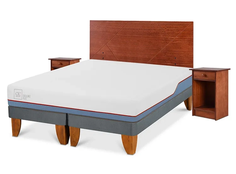 JUEGO DE DORMITORIO CIC CAMA EUROPEA EXCELLENCE PLUS BD 2 PLAZAS + SET NEW VILLARRICA - 2