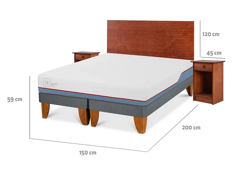 JUEGO DE DORMITORIO CIC CAMA EUROPEA EXCELLENCE PLUS BD 2 PLAZAS + SET NEW VILLARRICA - 3