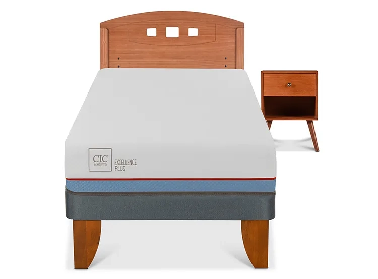 JUEGO DE DORMITORIO CIC CAMA EUROPEA EXCELLENCE PLUS 1 PLAZA + SET NEW GALES - 1