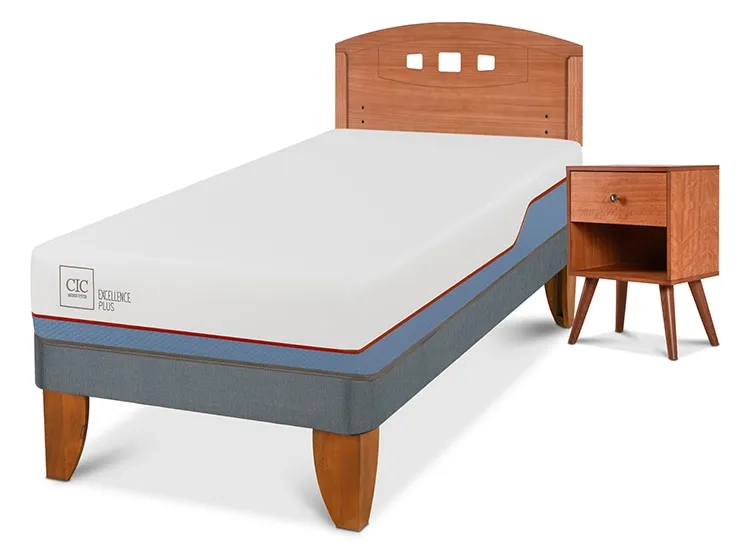 JUEGO DE DORMITORIO CIC CAMA EUROPEA EXCELLENCE PLUS 1 PLAZA + SET NEW GALES - 2