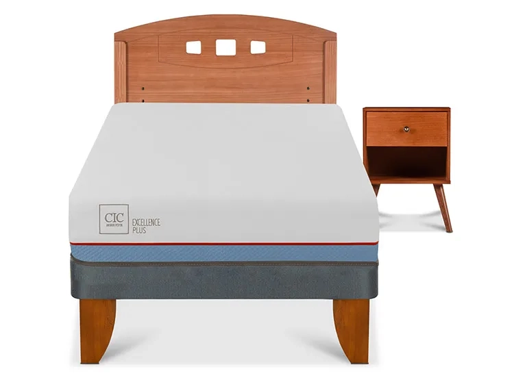 JUEGO DE DORMITORIO CIC CAMA EUROPEA EXCELLENCE PLUS 1.5 PLAZAS + SET NEW GALES - 1