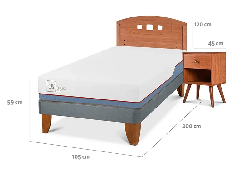 JUEGO DE DORMITORIO CIC CAMA EUROPEA EXCELLENCE PLUS 1.5 PLAZAS + SET NEW GALES - 3