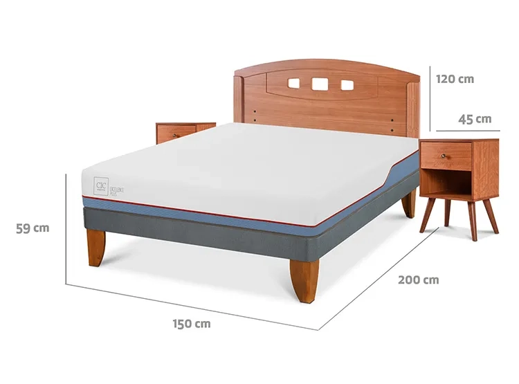 JUEGO DE DORMITORIO CIC CAMA EUROPEA EXCELLENCE PLUS BN 2 PLAZAS + SET NEW GALES - 3