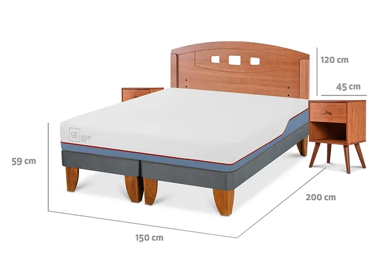 JUEGO DE DORMITORIO CIC CAMA EUROPEA EXCELLENCE PLUS BD 2 PLAZAS + SET NEW GALES - 3