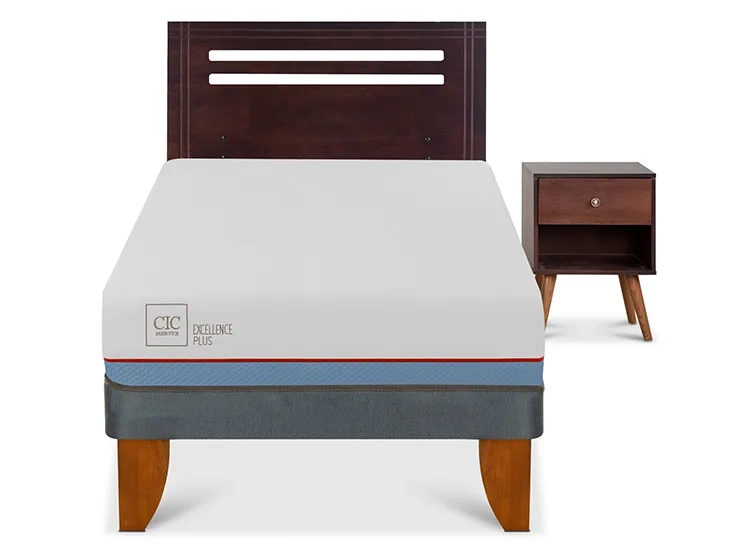 JUEGO DE DORMITORIO CIC CAMA EUROPEA EXCELLENCE PLUS 1.5 PLAZAS + SET NEW MUNICH - 1