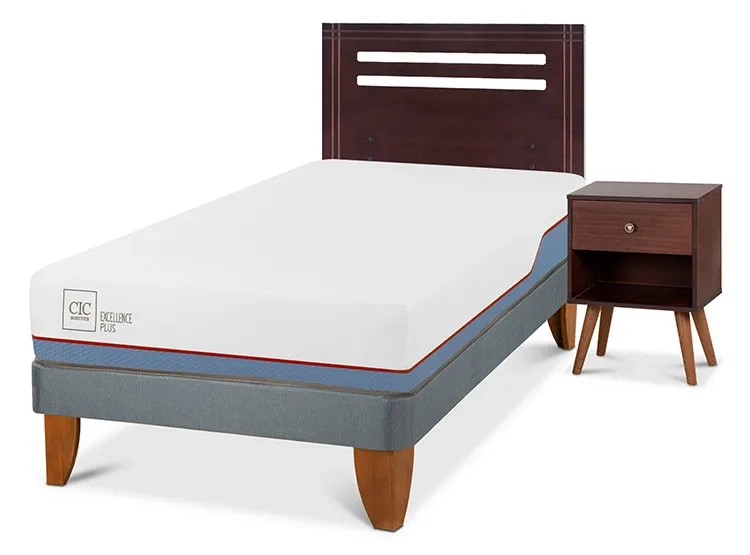 JUEGO DE DORMITORIO CIC CAMA EUROPEA EXCELLENCE PLUS 1.5 PLAZAS + SET NEW MUNICH - 2