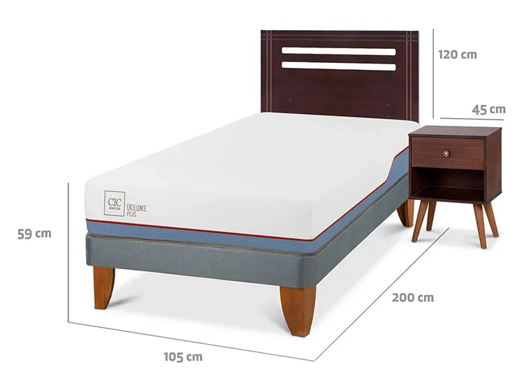 JUEGO DE DORMITORIO CIC CAMA EUROPEA EXCELLENCE PLUS 1.5 PLAZAS + SET NEW MUNICH - 3